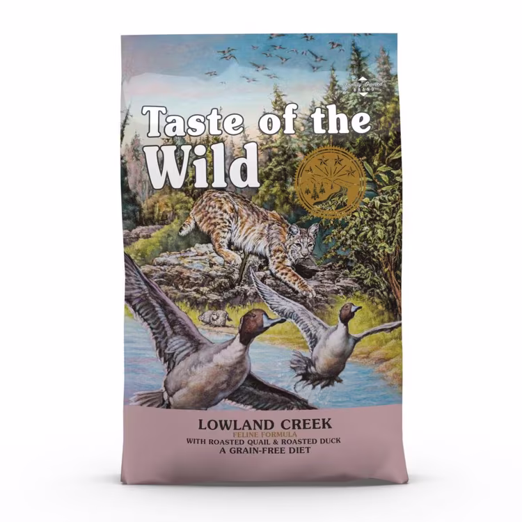 Taste of the Wild Lowland Creek Feline Recipe Roasted Quail & Roasted Duck.avif