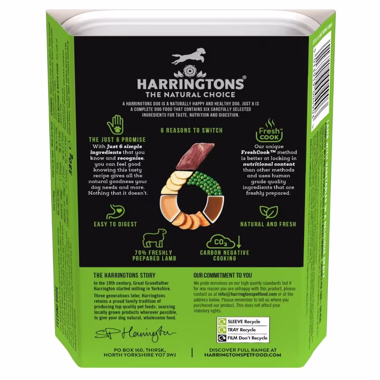 Harringtons Just 6 Lamb Grain Free Adult Wet Dog Food 380g.avif